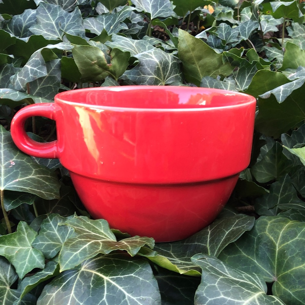 Pier 1 Red Ceramic Stackable Mug